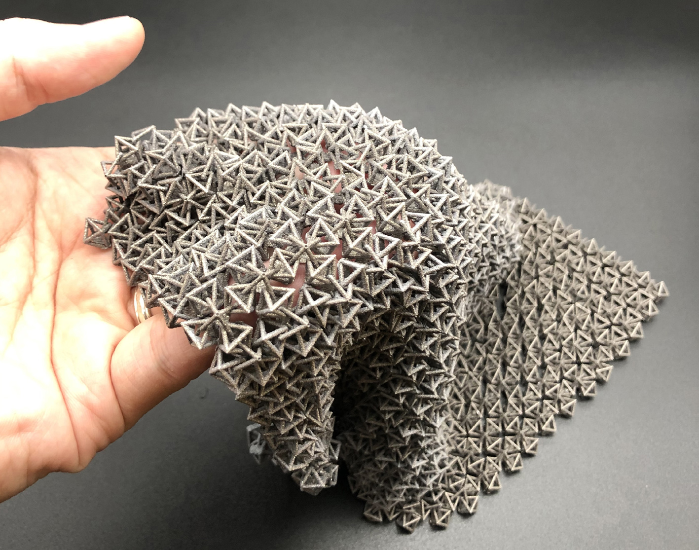 3D-printed fabric soft or hard
