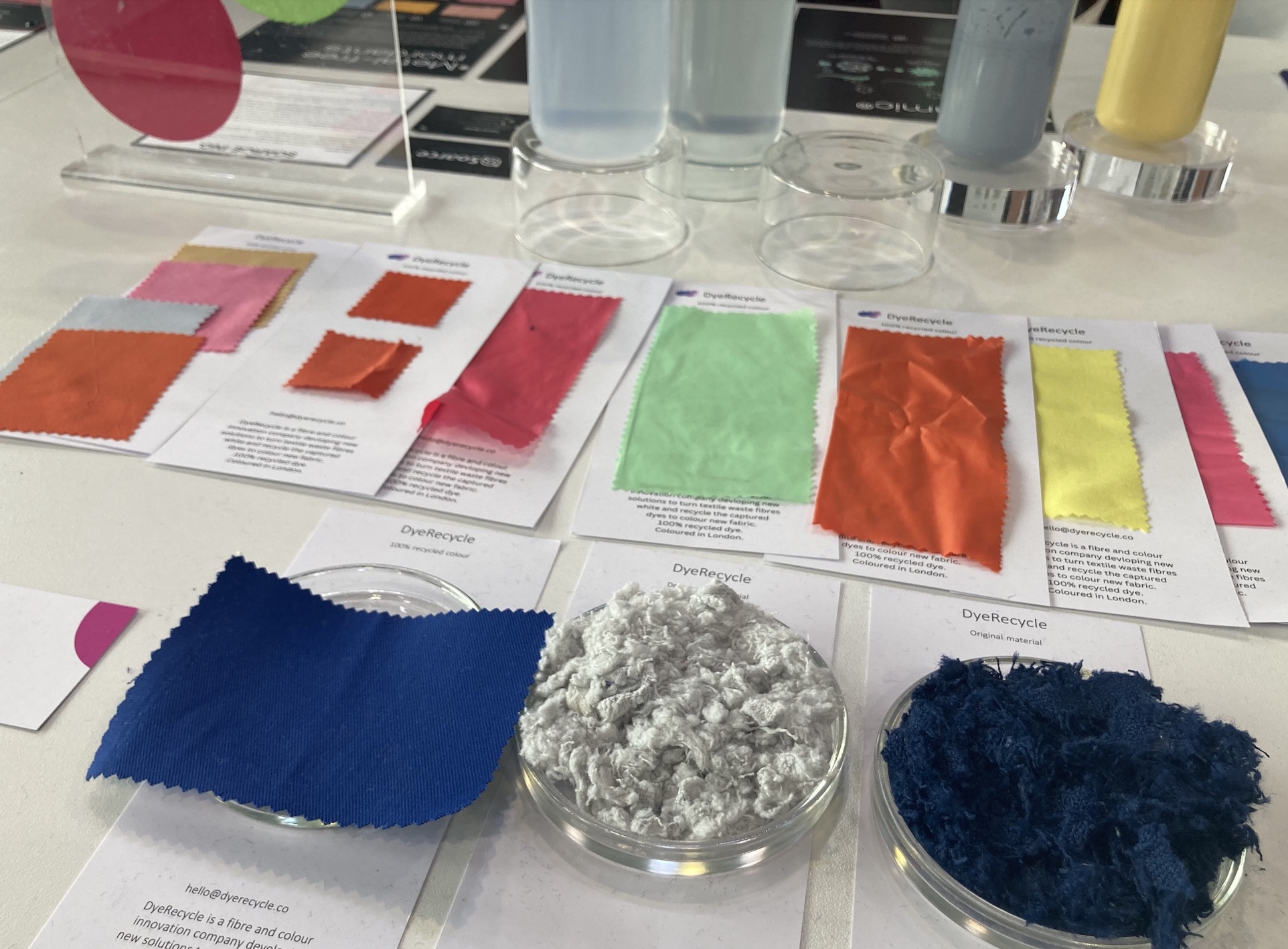 DyeRecycle samples at Future Fabrics Expo. © Anne Prahl