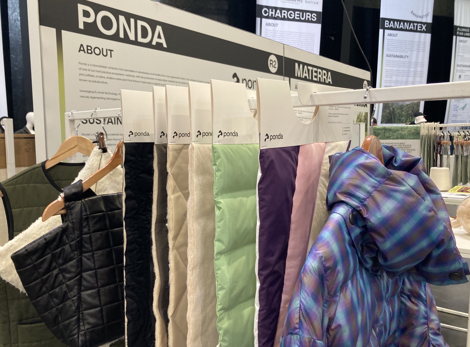 Ponda plant-based wadding insulation at Future Fabrics Expo. © Anne Prahl
