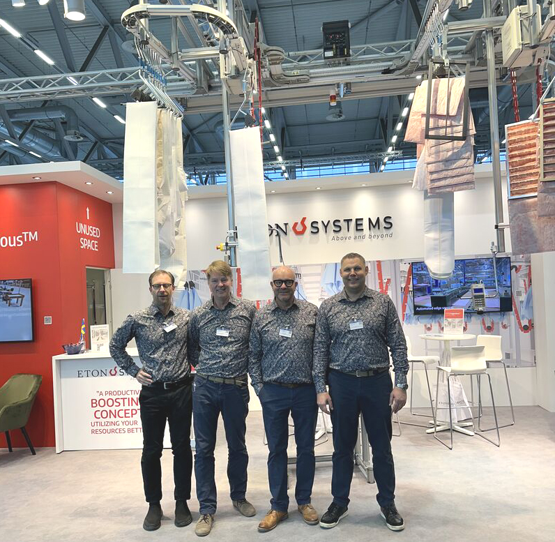 The Eton Systems team at the recent Filtech exhibition in Cologne, Germany. Left to right: Magnus Sundgren, Fredrik Andersson, Sven Sörbö and Olof Strömberg. © Eton Systems